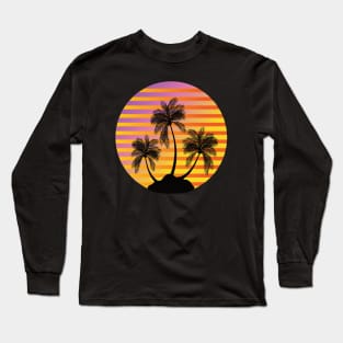 Palm Tree and Sun Tropical Vibe Long Sleeve T-Shirt